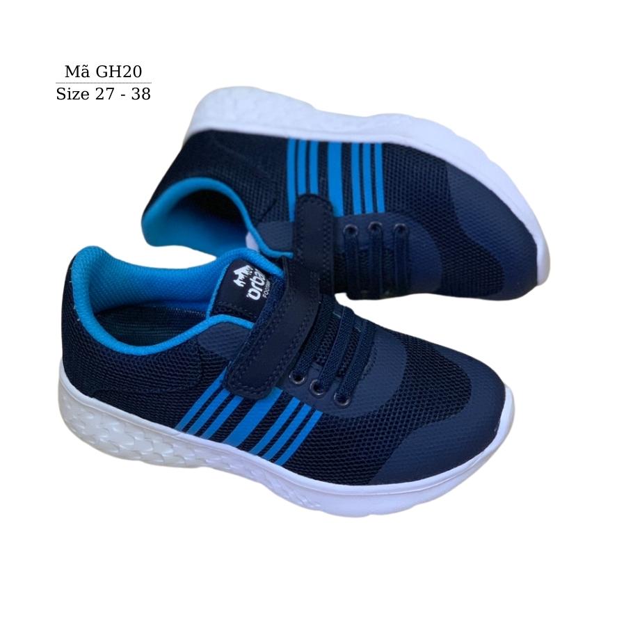 Giày thể thao bé trai 3 - 12 tuổi Urabn Footprint cao cấp siêu nhẹ kháng khuẩn quai dán điều chỉnh linh hoạt phù hợp cho trẻ em đi học, chạy bộ màu xanh dương khỏe khoắn và năng động GH20