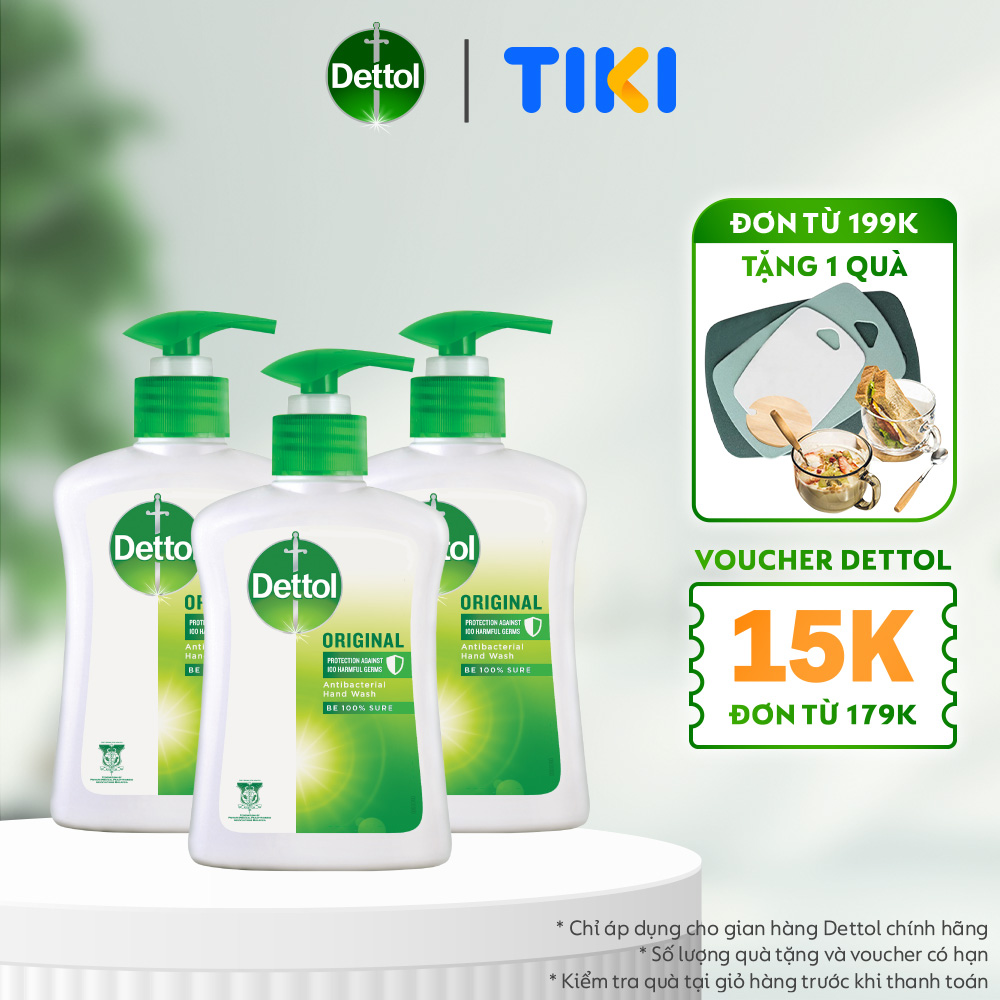 COMBO 3 CHAI NƯỚC RỬA TAY DETTOL KHÁNG KHUẨN – 250G/CHAI