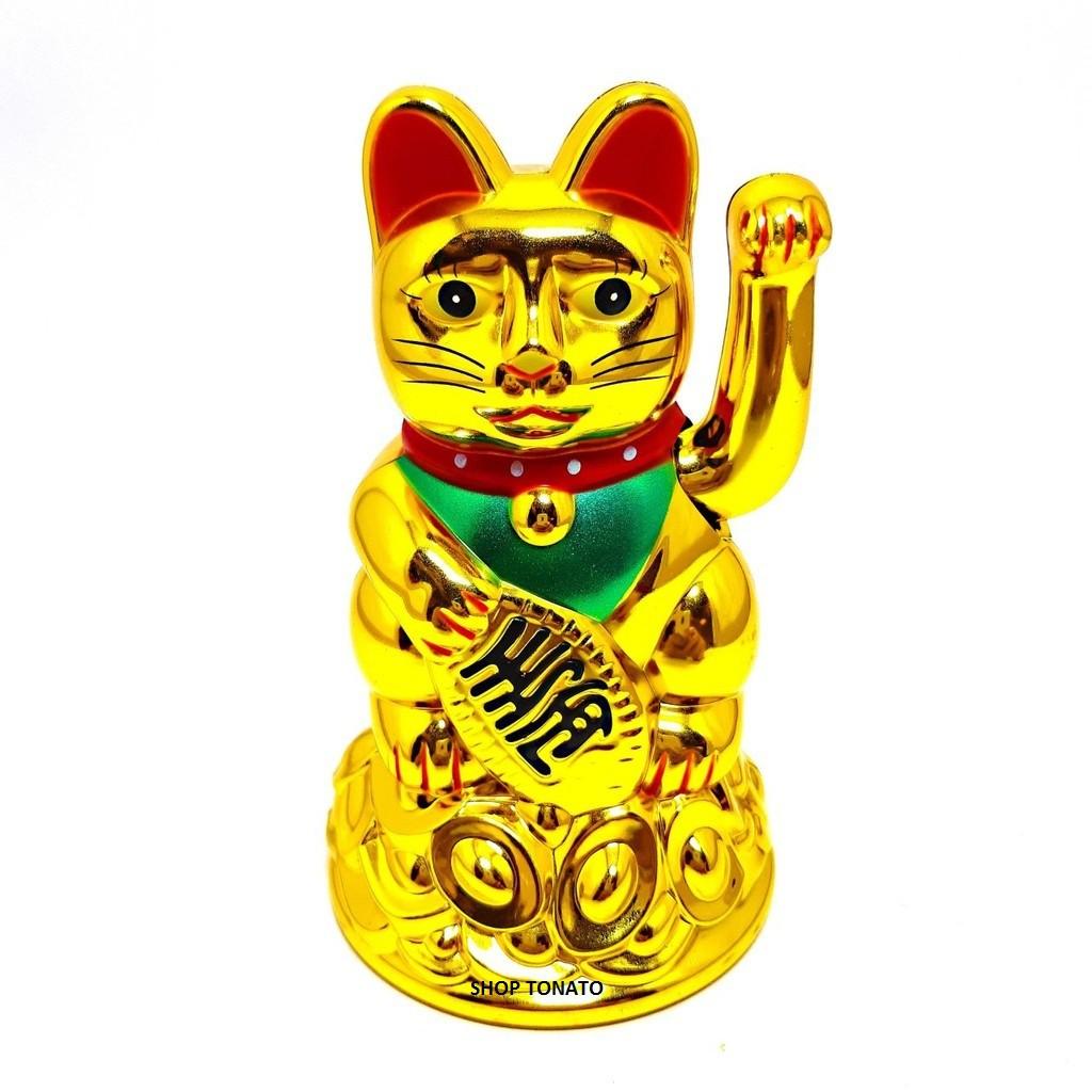 MÈO THẦN TÀI, MÈO MAY MẮN MANEKI NEKO Y45 SỬ DỤNG PIN CAO 11CM