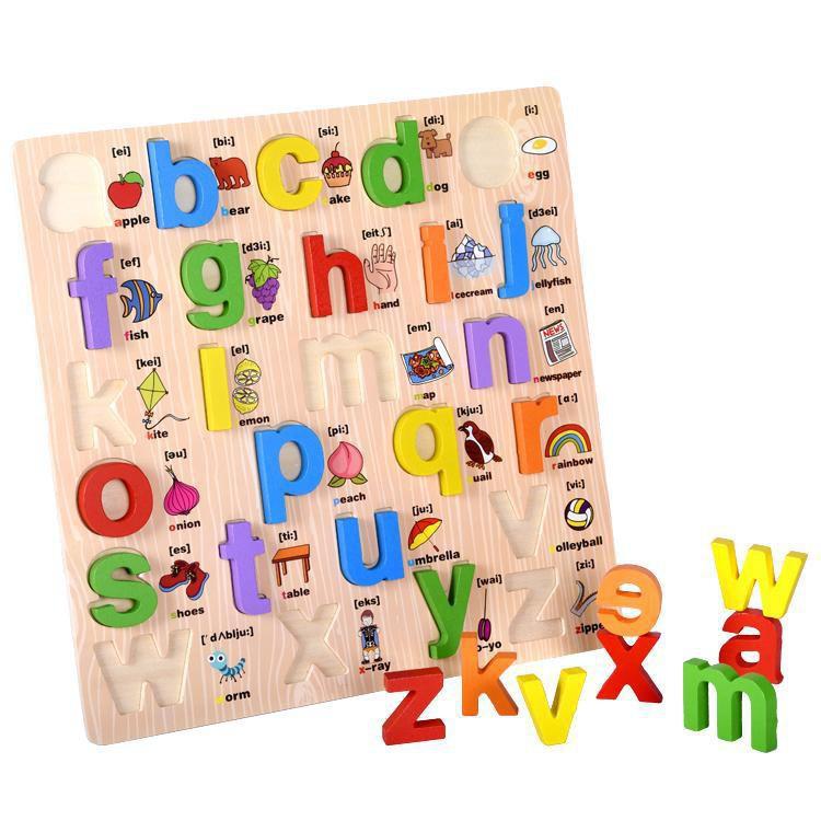 Bảng Học Chữ Song Ngữ Tiếng Anh In Thường Cho Bé, Đồ Chơi Ghép Chữ Bằng Gỗ