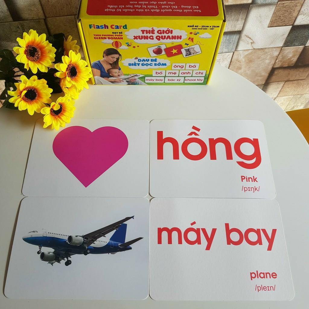 Bộ Thẻ Học Thông Minh 14 Chủ Đề loại To Song Ngữ Tiếng Anh Loại Chuẩn Flashcard Cho Bé Từ 0-6 Tuổi