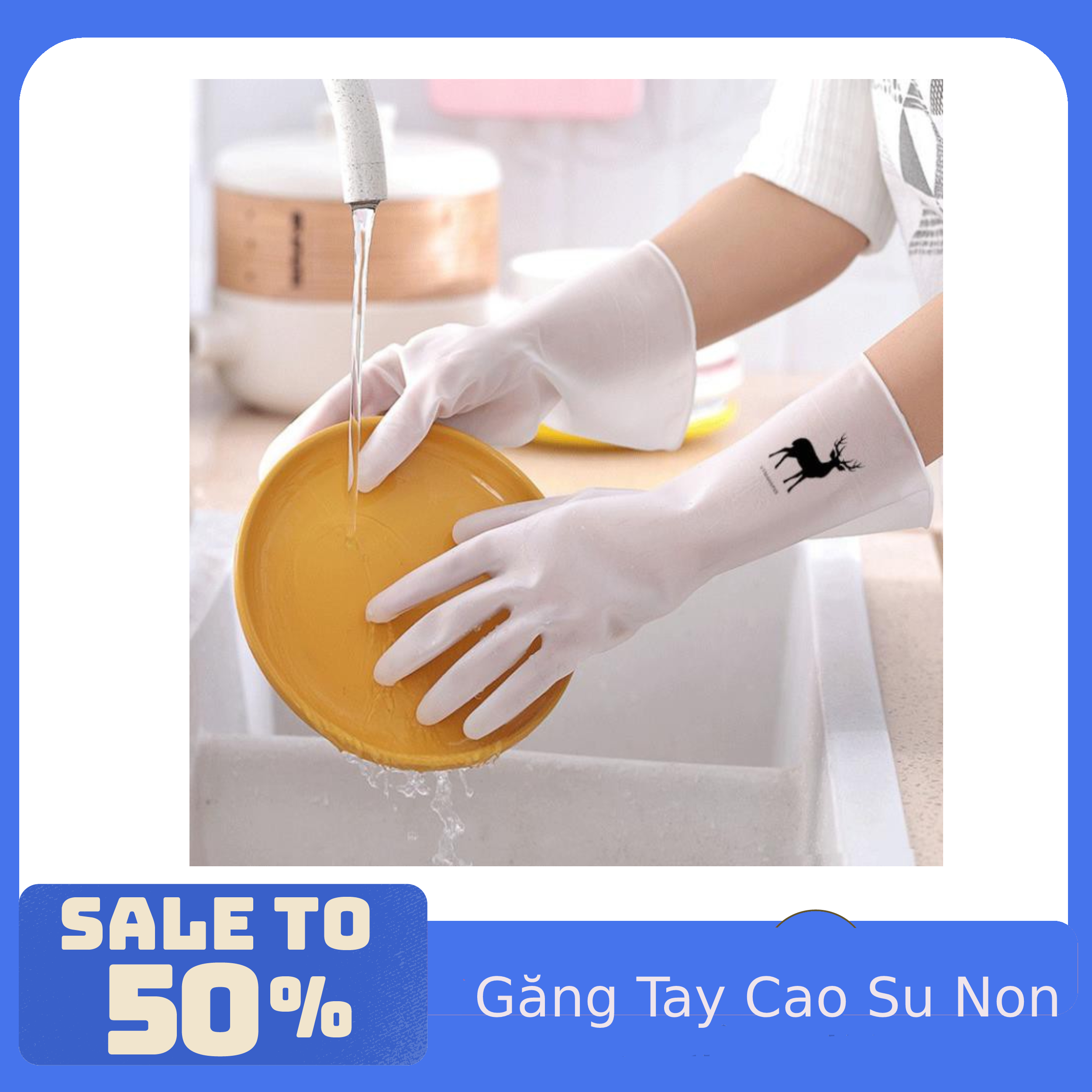 Combo 3 Đôi Găng Tay Cao Su Con Hươu, Chim Cò Làm Bếp, Làm Vườn Siêu Dai