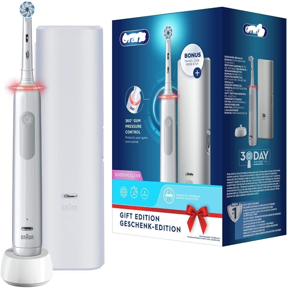 Bàn chải đánh răng điện Braun Oral-B PRO 3 3500 Màu Trắng hàng Chính hãng