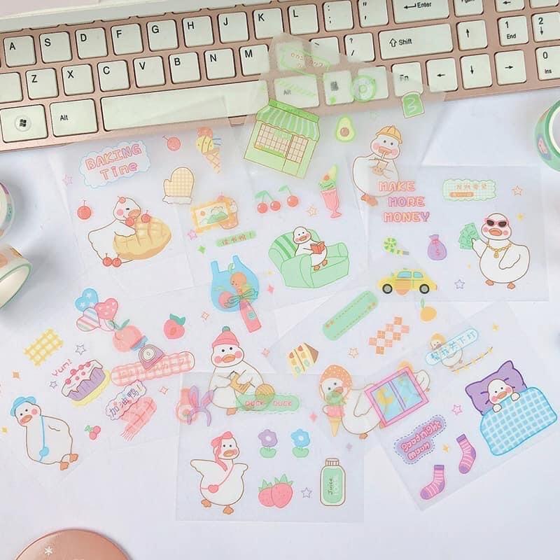 Hộp Washi sticker siêu cute - Washi Tape dễ thương trang trí sổ, vở, quà tặng - Băng dính họa tiết hoạt hình