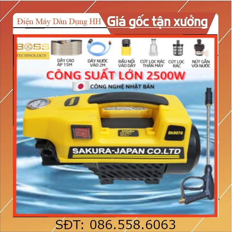 Máy rửa xe Sakura 2500W - Máy rửa xe mini - Tặng bình tạo bọt