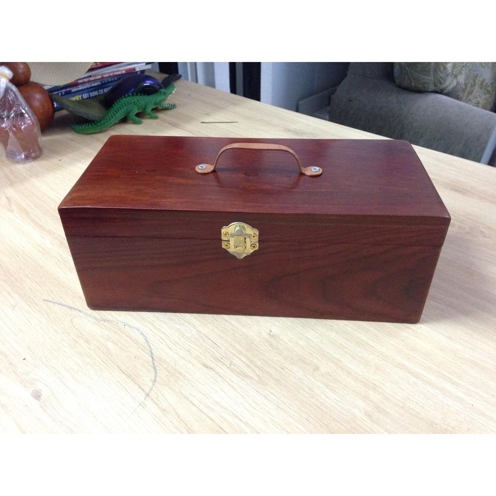 Hộp đựng đồ gỗ hương có quai xách