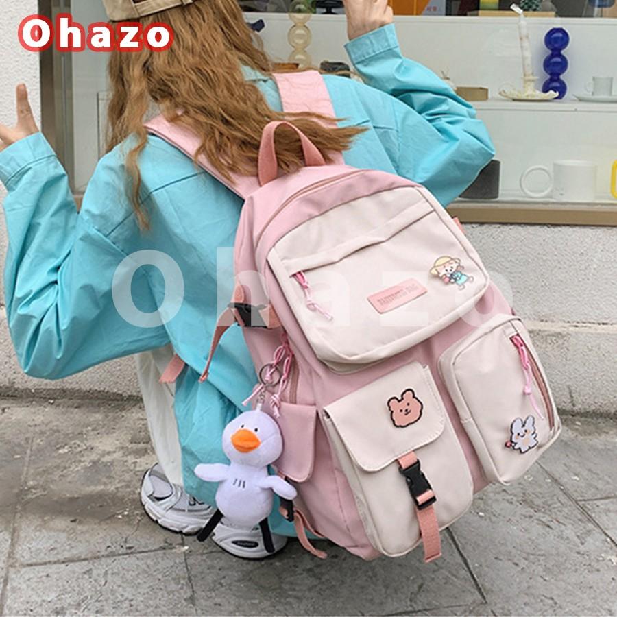 Balo nữ ulzzang thời trang Hàn Quốc nhiều ngăn dễ thương, Balo đi học đi chơi tiện lợi cá tính - BL146