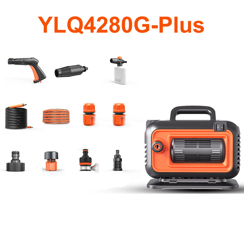 Máy rửa xe cao áp ABG YLQ4280G-Plus rửa xe áp lực cao công suất lớn 1800W có đồng hồ đo áp suất, máy rửa xe gia đình, công nghiệp, thiết kế nhỏ gọn - Hàng Chính Hãng