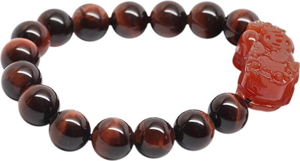 Vòng Thạch Anh Mắt Hổ Nẫu Đỏ (10mm) Mix Tỳ Hưu Mã Não Ngọc Quý Gemstones VT69