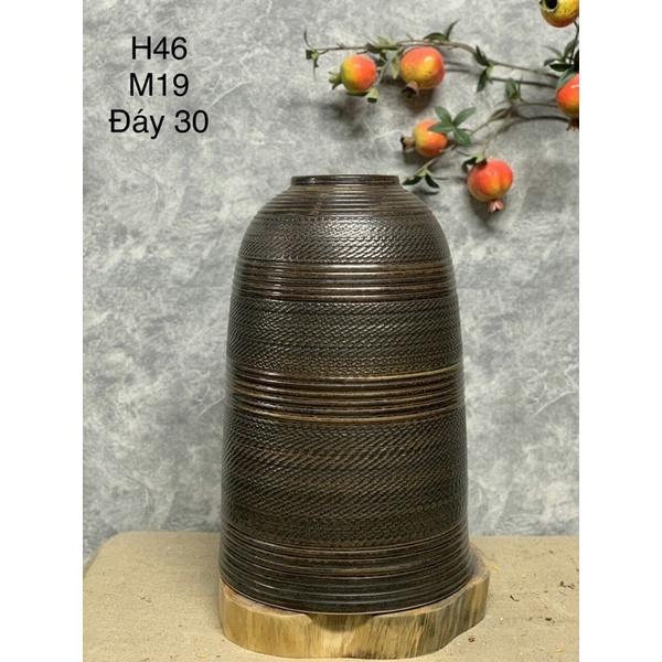 Bình cắm hoa dáng chuông H46cm, men mộc. Gốm sứ Bát Tràng.