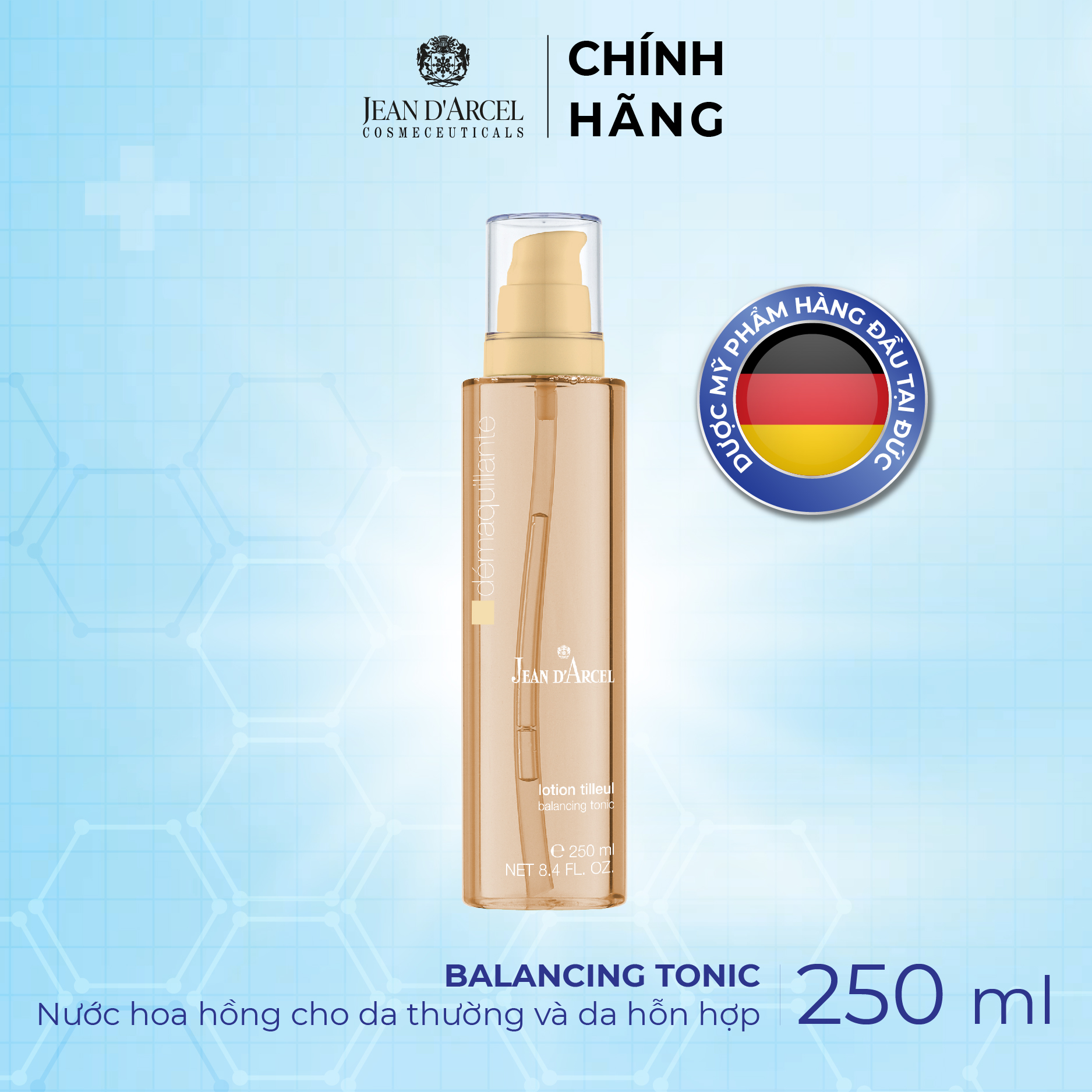 J04 Nước cân bằng cho da thường và da hỗn hợp Demarquillante - Balancing Tonic 250ml - Jean d'Arcel