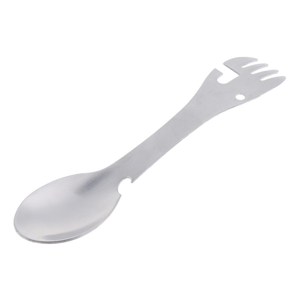 Eco - Friendly   Fork   Spoon   Steel   with   Serrations   for   Backpacking