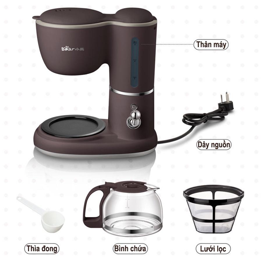 Máy pha cà phê mini Bear, máy pha cafe mini tự động dung tích 600ml, Anh Lam Store - Hàng nhập khẩu