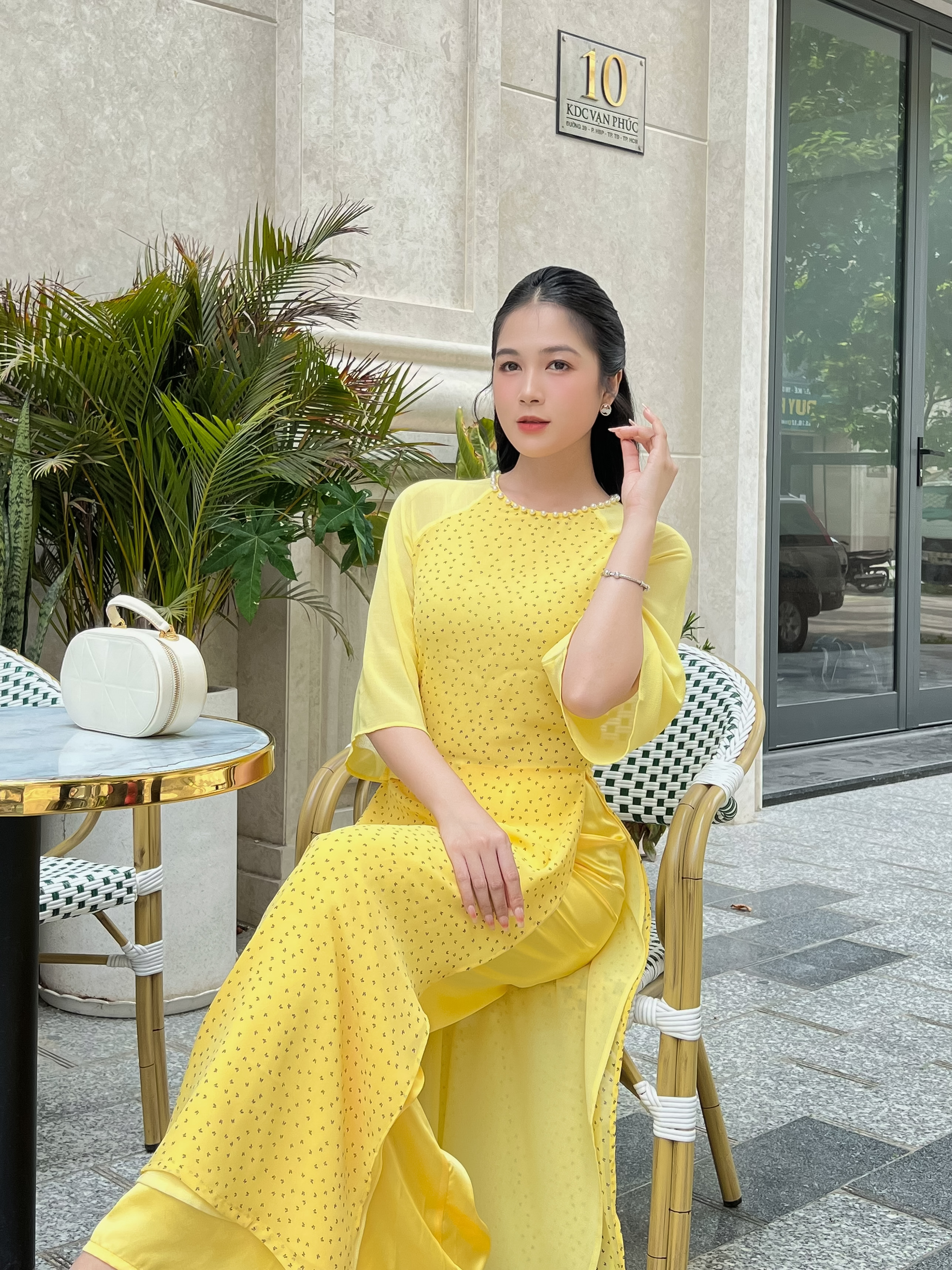 [HCM] Áo dài vol 4 tà cổ kết ngọc dễ thương AD046 - KHANH LINH STYLE