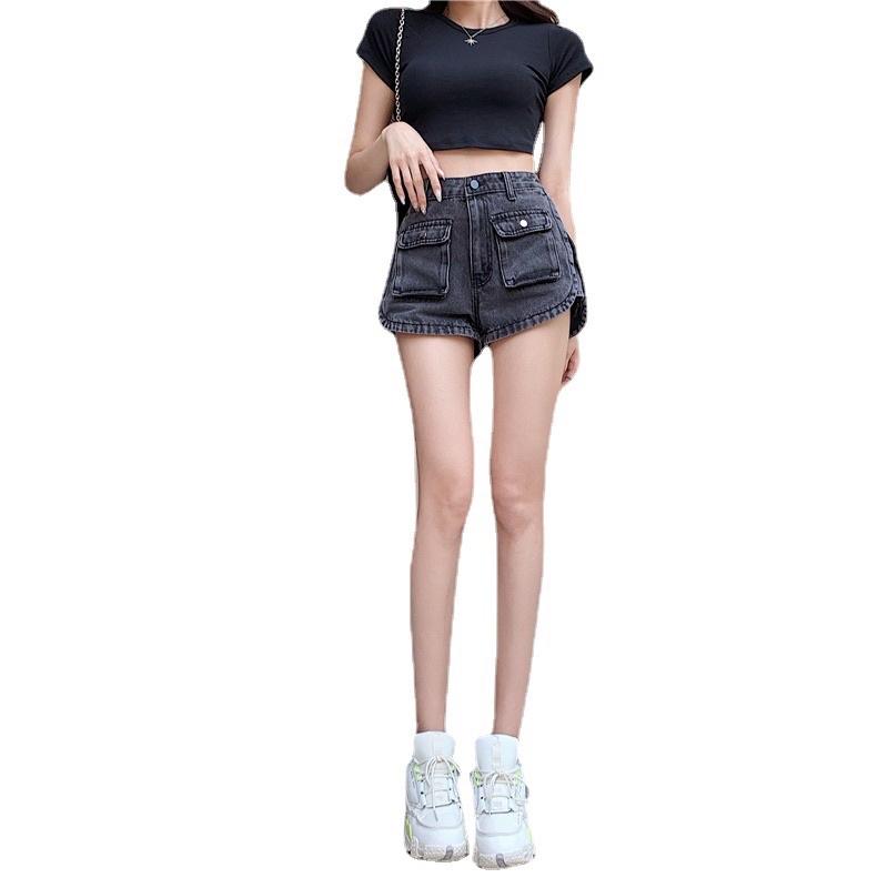 Quần Short Jean Đen Có Túi Phong Cách Trẻ Trung Năng Động Thời Trang Cho Nữ