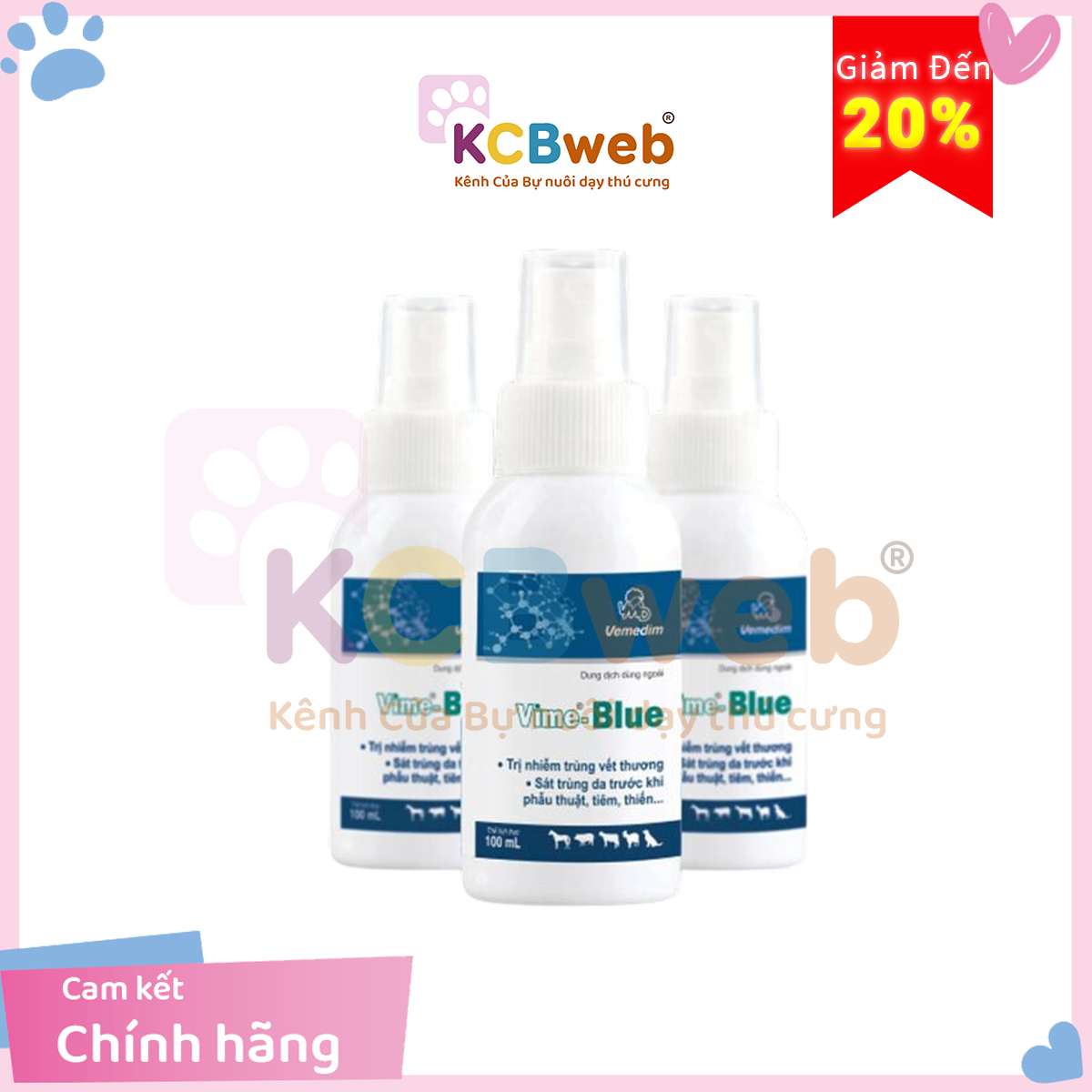 Dung dịch sát khuẩn da cho chó, mèo, thú cưng
