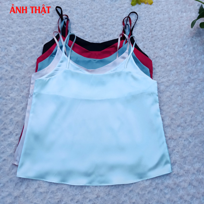 Áo Lụa 2 Dây New Design Kiểu Nữ Nhiều Size, Mặc Mát Trong Vest Blazer Dễ Thương, Chất Satin Trơn Bóng ,Mịn AO0008