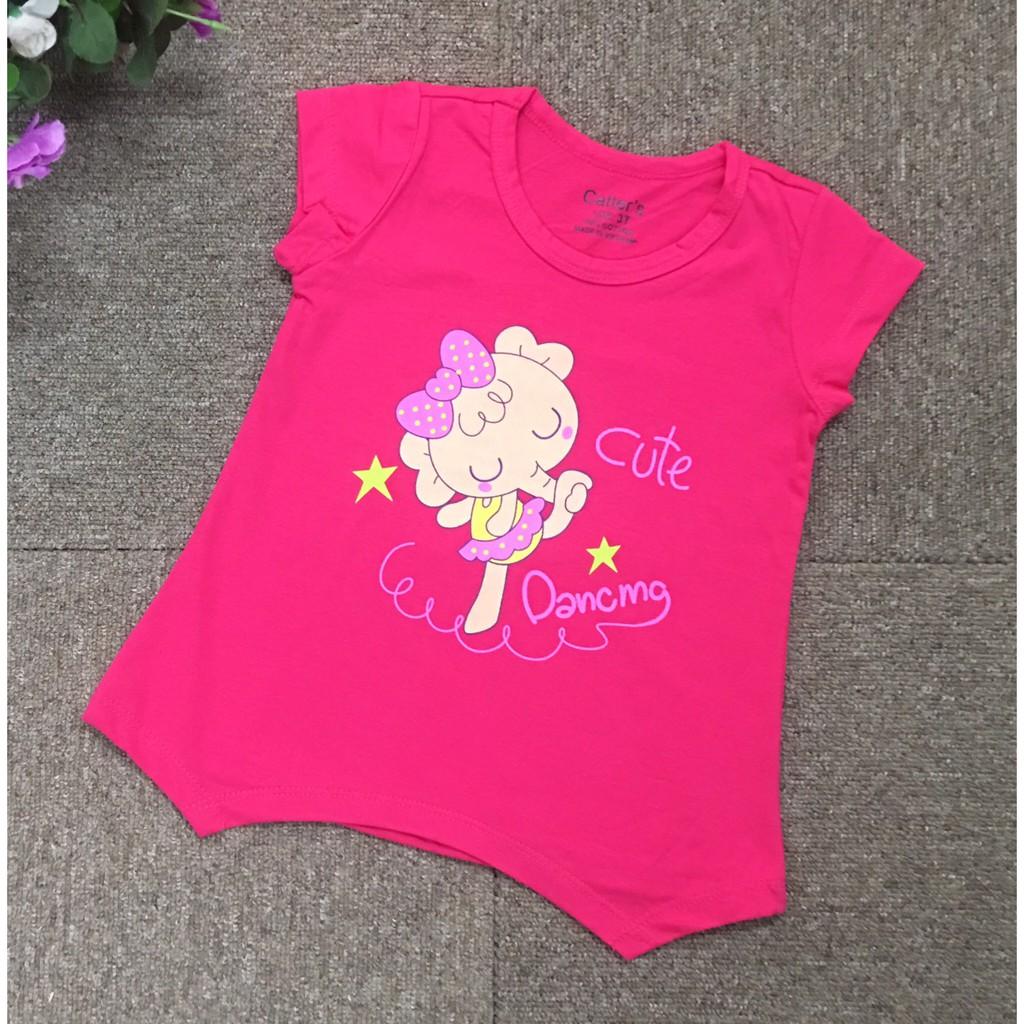 Áo bé gái in chữ CUTE size 2-7 ,ri6