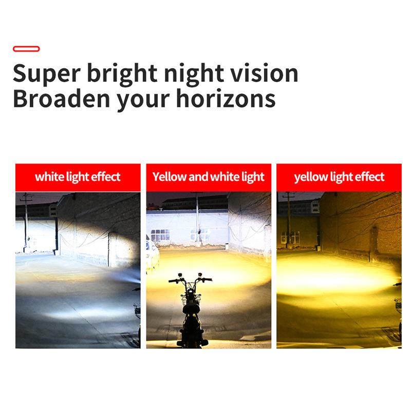 Đèn pha LED xe máy giá thấp nhất mô hình con cú đèn làm việc bên ngoài hai màu Đèn sửa đổi xe máy Harley đèn chiếu sáng xa và gần tích hợp