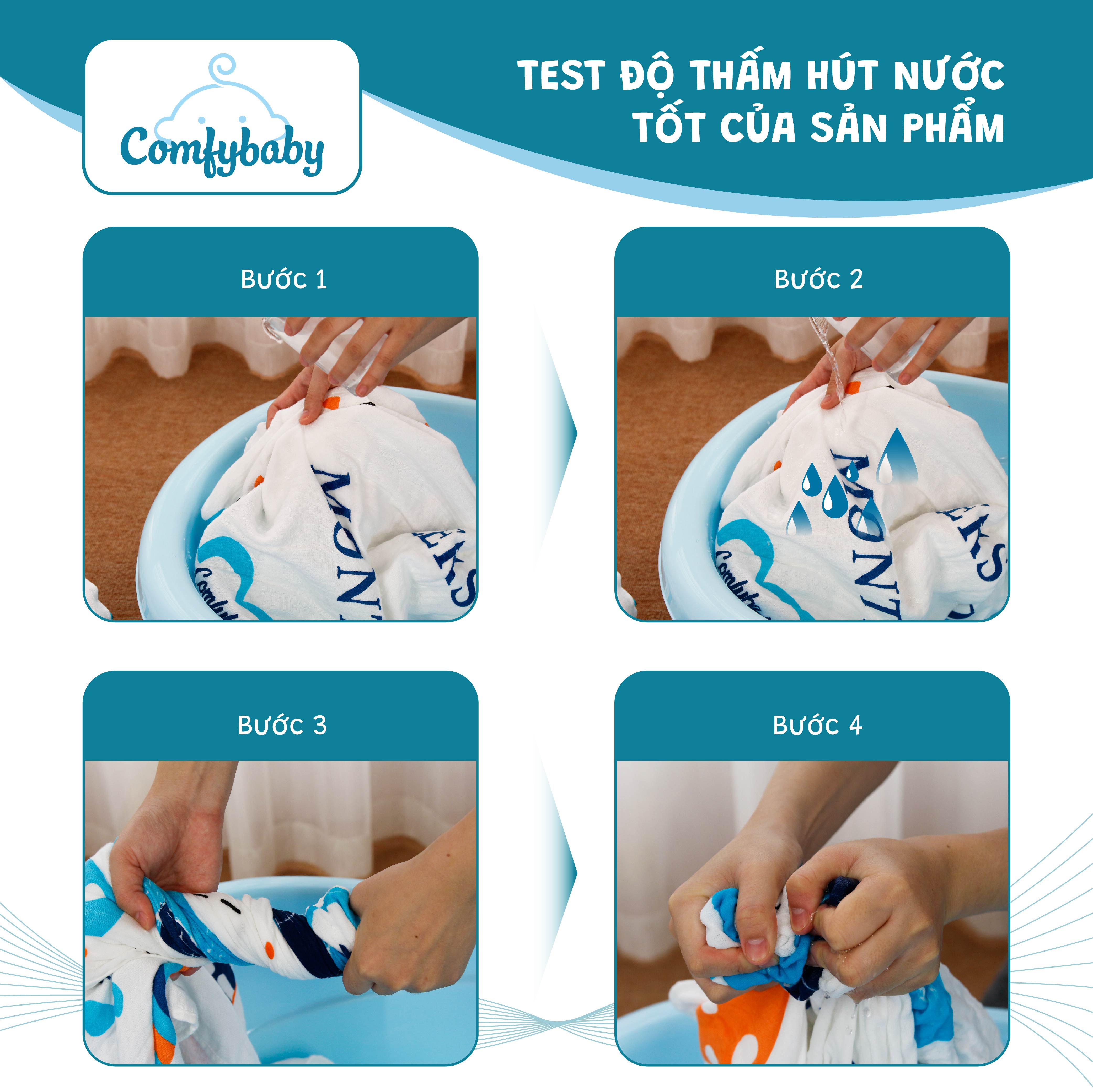 Khăn đa năng - Khăn xô tắm cho bé siêu mềm Comfybaby 75x150cm CF1218-150