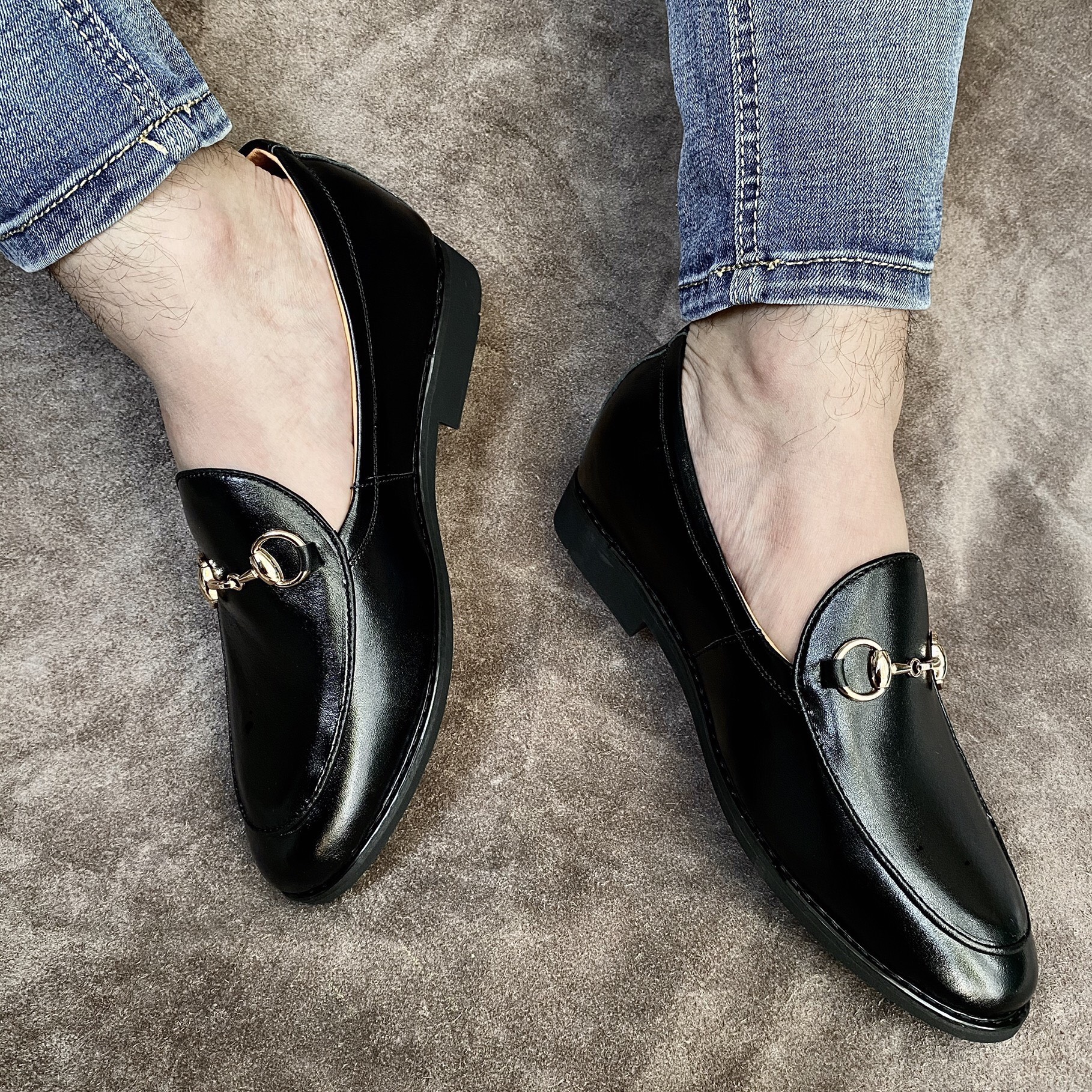 Giày Loafer nam Giày lười nam tăng chiều cao da bò thật HT511TC Size 38 - 43