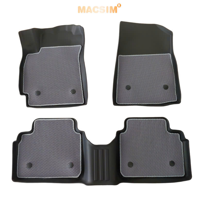 Thảm ô tô sd3 2 lớp dạng lưới lục giác Hyundai Elantra 2023+ (ghi) - bề mặt cao su siêu sạch - Macsim