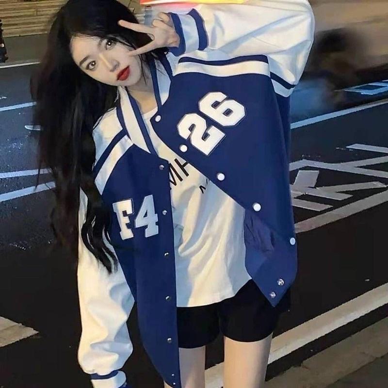Áo khoác bomber độn bóng chày Nhật Bản polyester nhật mới mùa thu và mùa đông retro áo