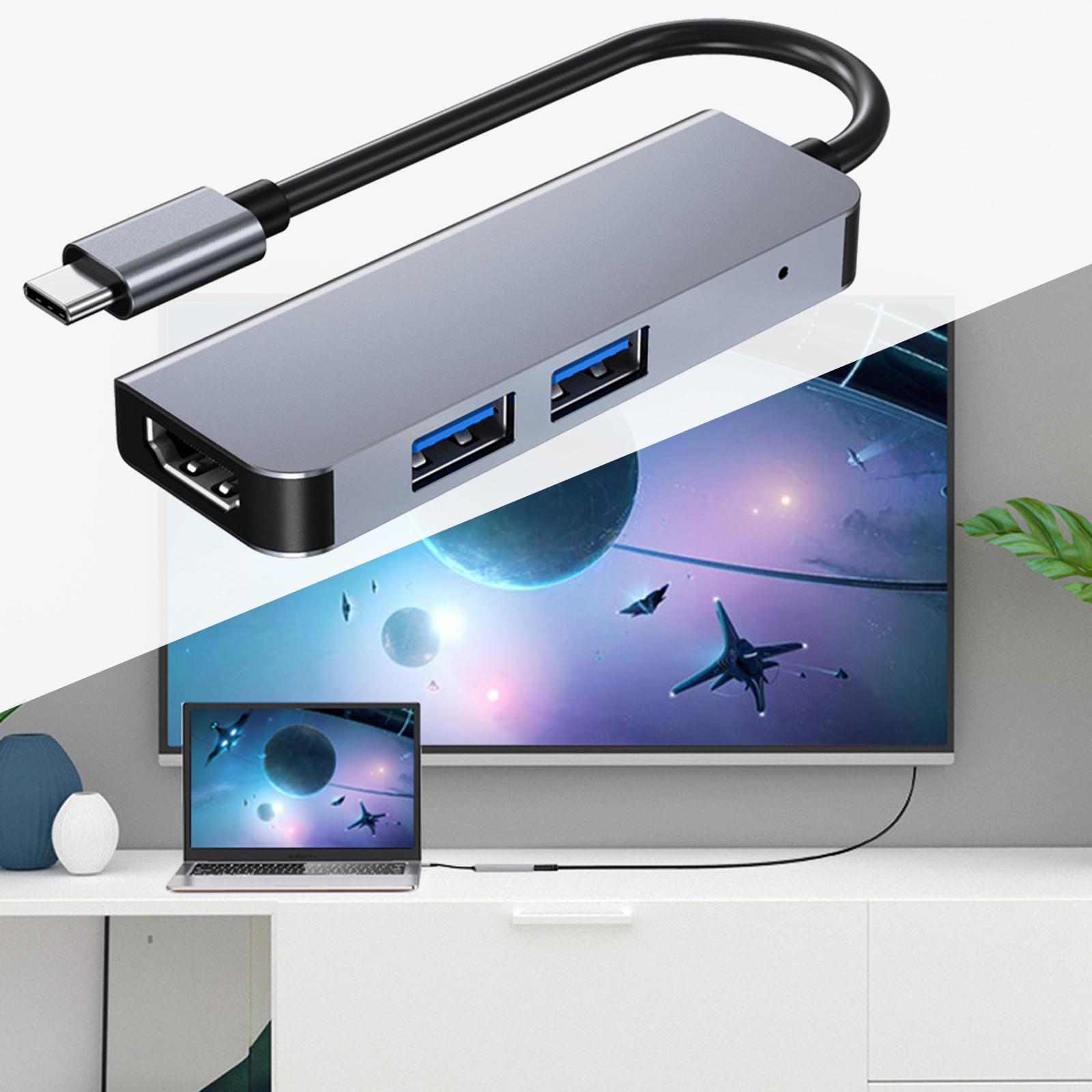 USB C Hub Adapter with 4K   1 USB 3.0 + 1 USB 2.0 Ports