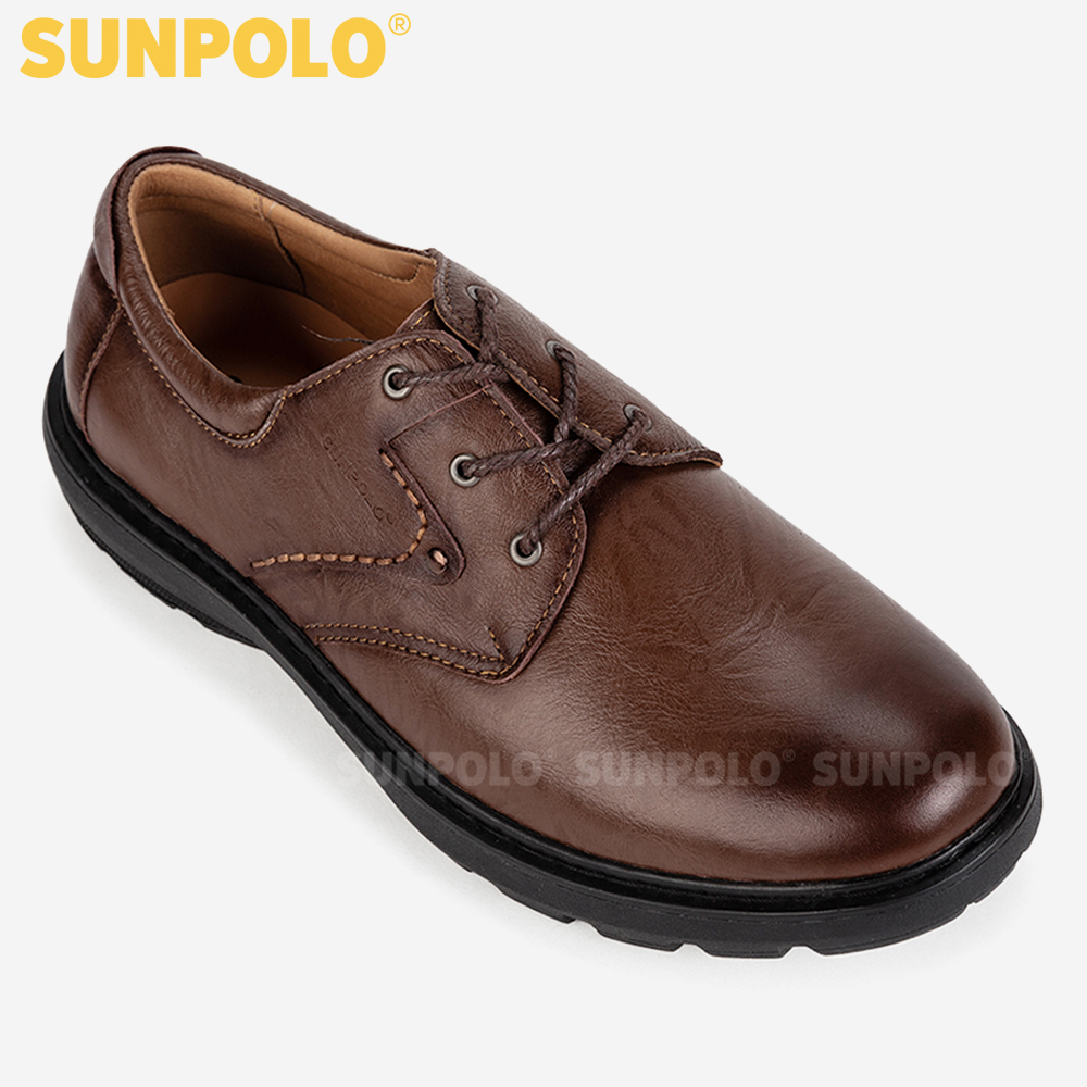Giày Nam Buộc Dây Da Bò SUNPOLO XIPO01