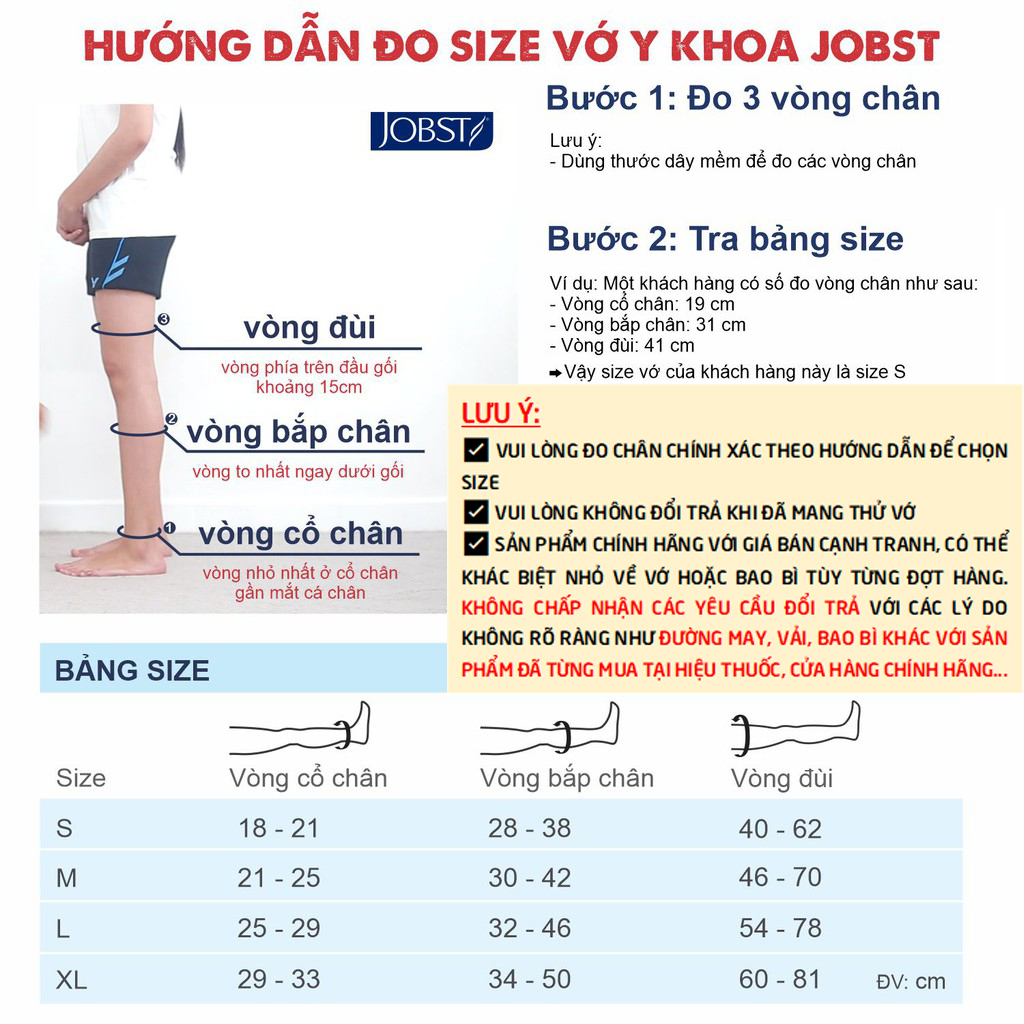 Vớ Y Khoa JOBST Relief | Tất Suy Giãn Tĩnh Mạch -VT0041