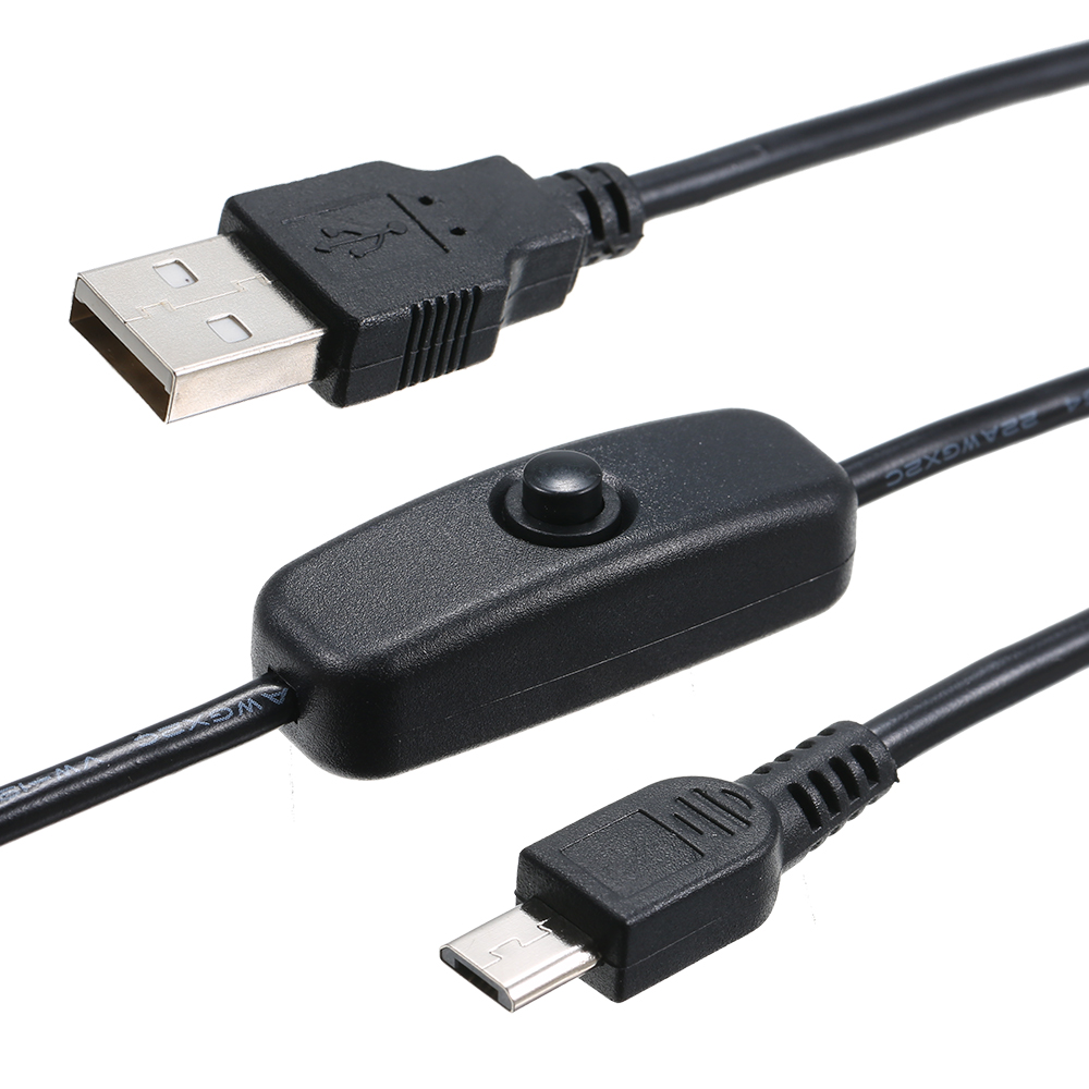 Cáp Sạc Cấp Nguồn Micro USB Cho Raspberry Pi Với Công Tắc Bật / Tắt 1 Mét