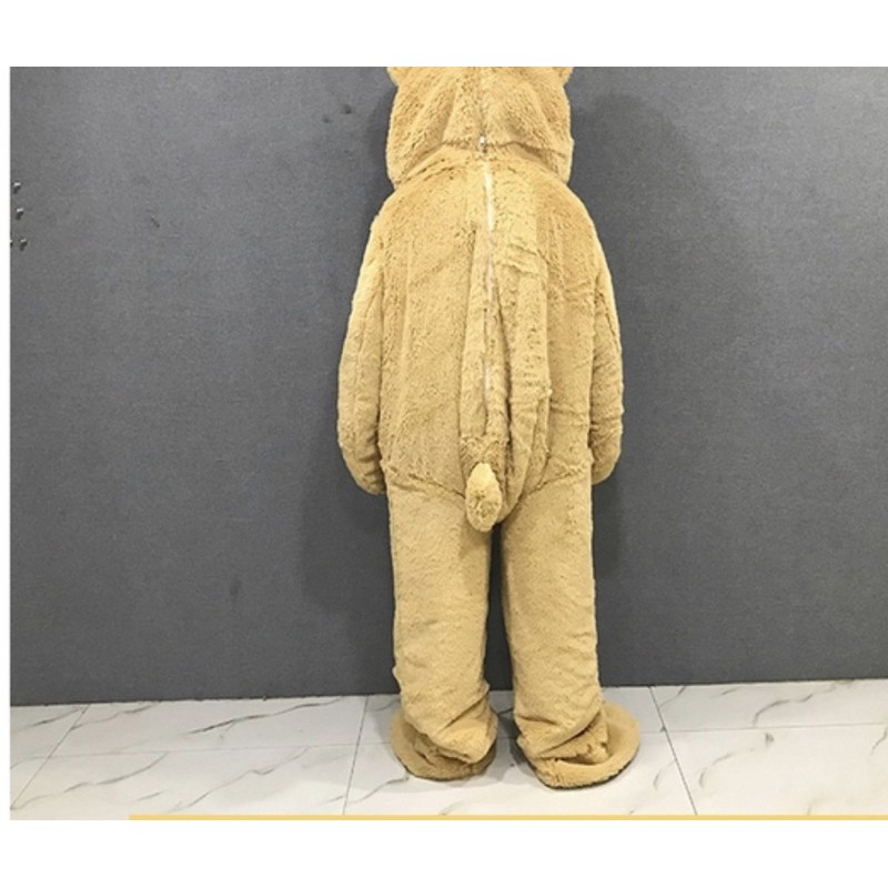 Mascot hoá trang gấu màu kem