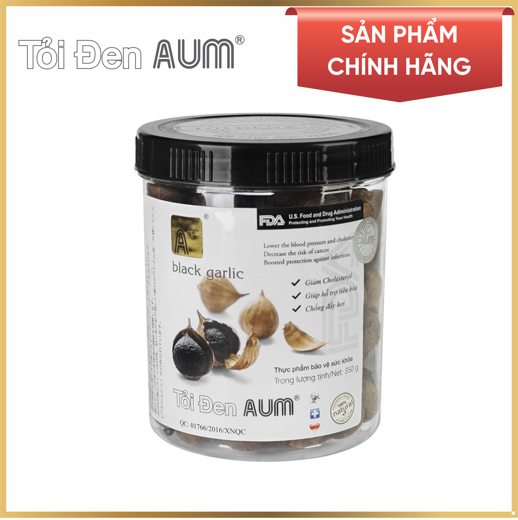 Thực Phẩm Chức Năng Tỏi Đen Nguyên Vỏ Black Garlic AUM (350g)