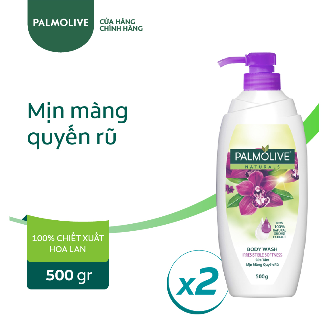 Bộ 2 Sữa tắm Palmolive mịn màng quyến rũ 100% chiết xuất từ phong lan 500g