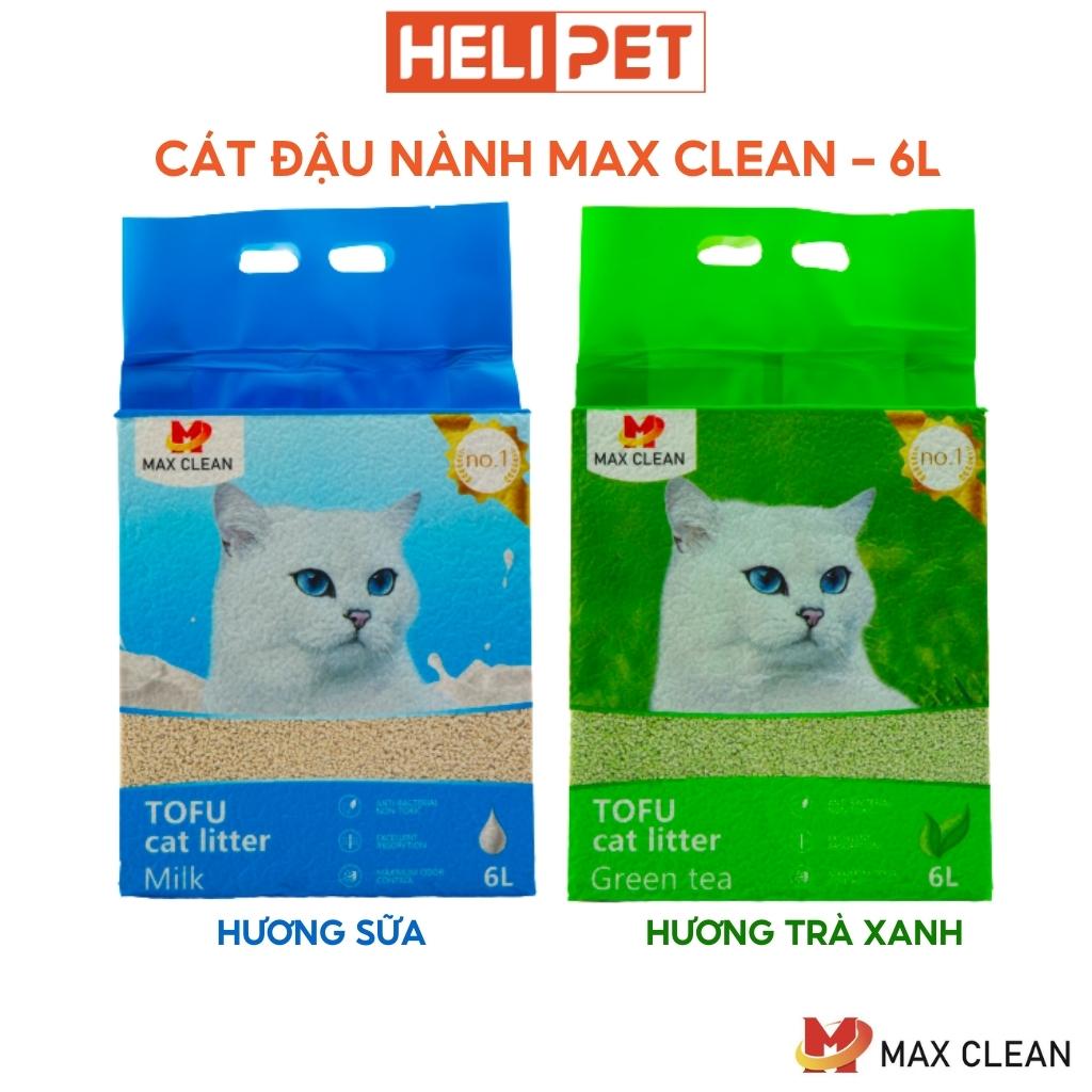 Cát Đậu Nành Max Clean Cát Vệ Sinh Cao Cấp Cho Mèo Siêu Vón Cục Không Bụi- HeLiPet