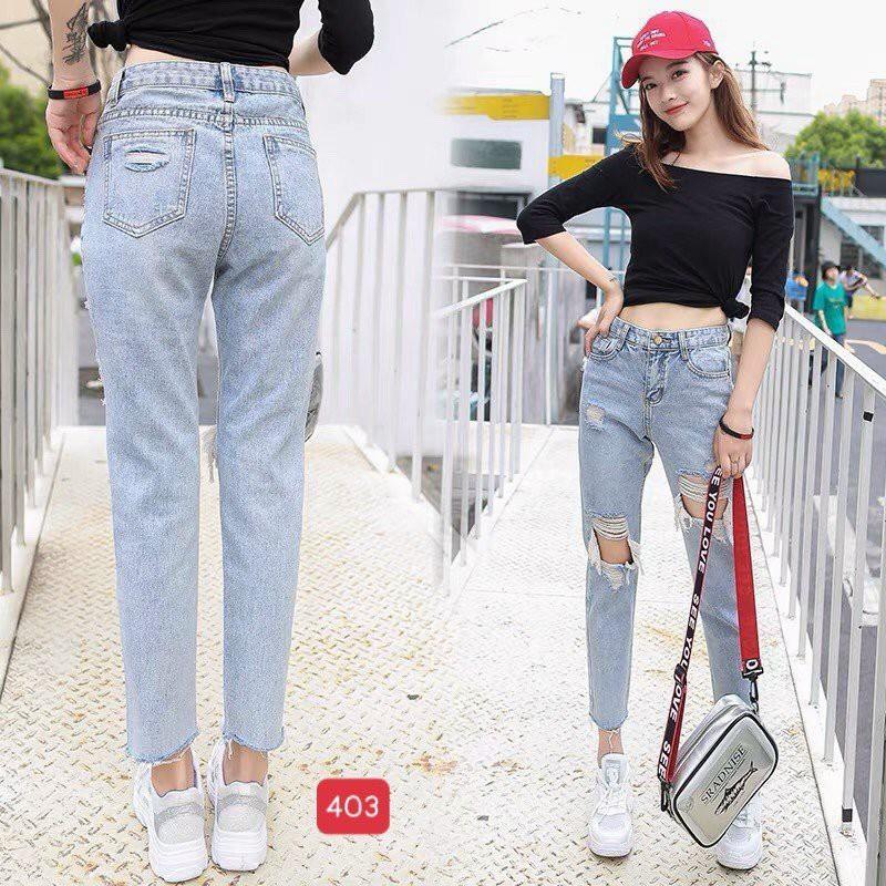 quần baggy jean nữ rách cao cấp-chất liệu denim co dãn,form chuẩn shop (ảnh thật)BEN shop0807 MM4