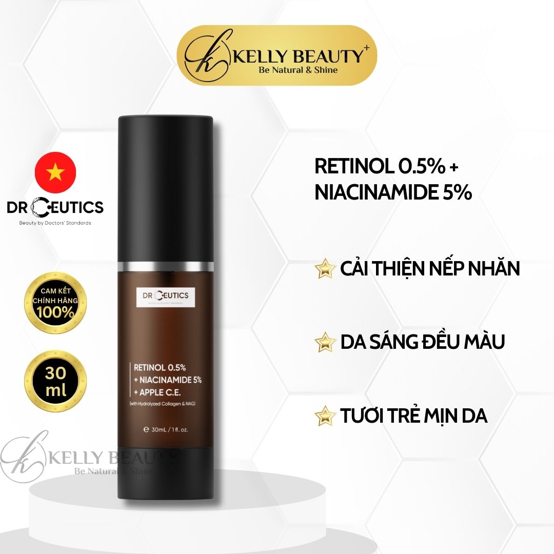 Kem Chống Lão Hóa DrCeutics Retinol + Niacinamide + Tế Bào Gốc Từ Táo - Mờ Nếp Nhăn; Sáng Da, Mờ Thâm Nám - Kelly Beauty