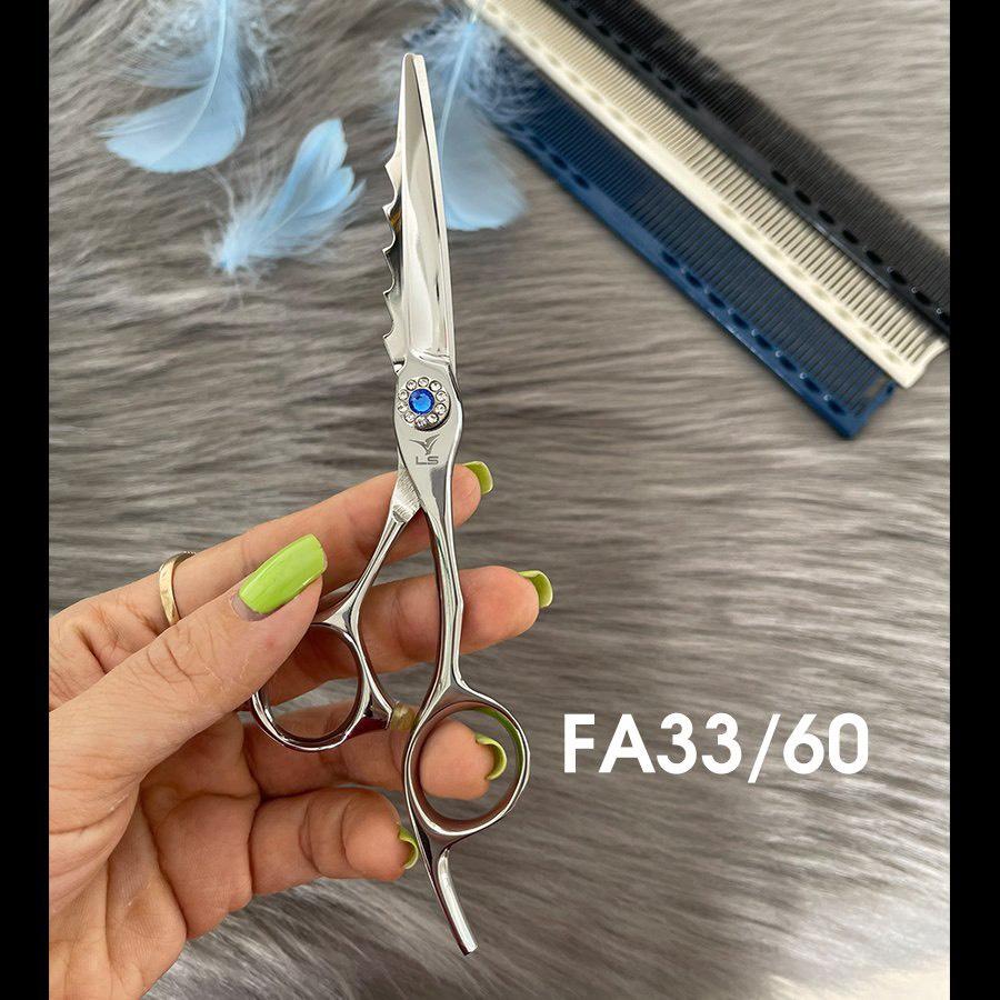 Kéo cắt tóc VLS FA33/6.0 inches lưỡi thẳng quai offset vênh đỡ ngón cố định - Hàng chính hãng