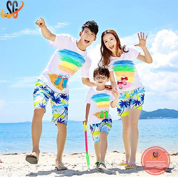 Set đi biển cho gia đình - ĐỦ SIZE áo và quần