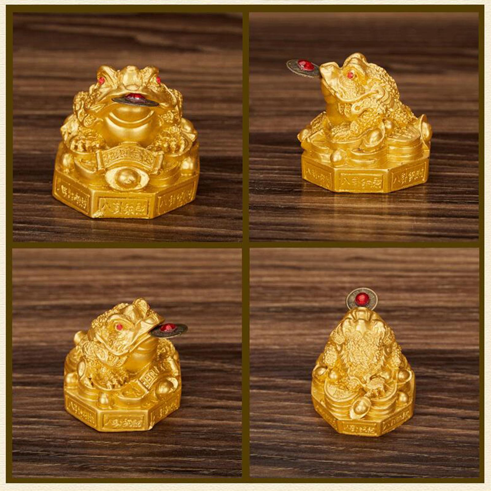 2Pcs Lucky Charm Wealth Frog Lucky Money Frogs for Tabletop Gifts Decor