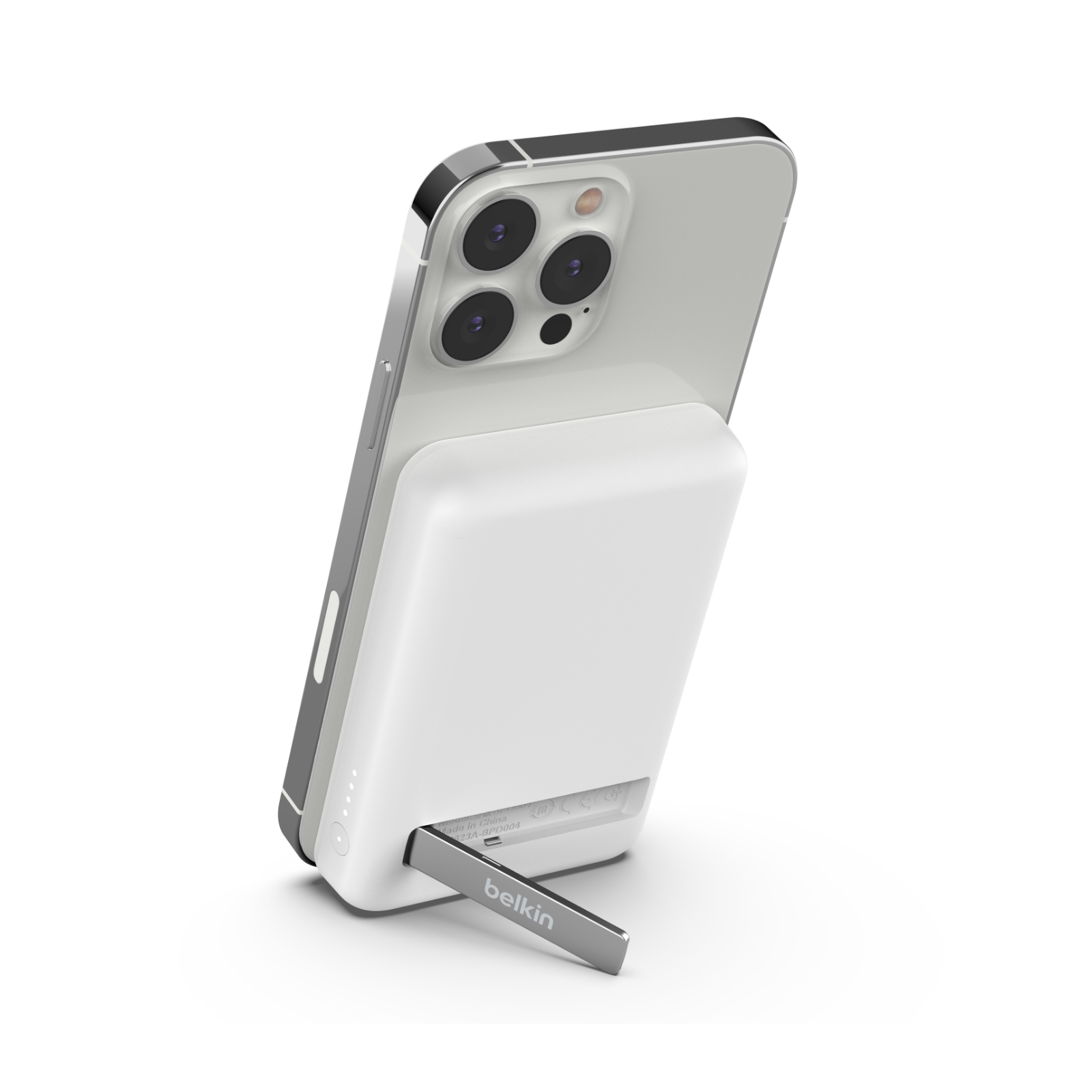 Pin Sạc Dự Phòng Không Dây Boostcharge Belkin Magnetic 7.5W - 5.000Mah - Có Chân Chống - Cáp Đi Kèm C - C 1M - Bpd004B - Hàng Chính Hãng - Trắng