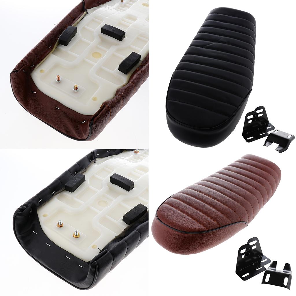 Universal Cafe Racer Seat Leatherette Flat Vintage Seat Cushion Saddle for Honda CG125