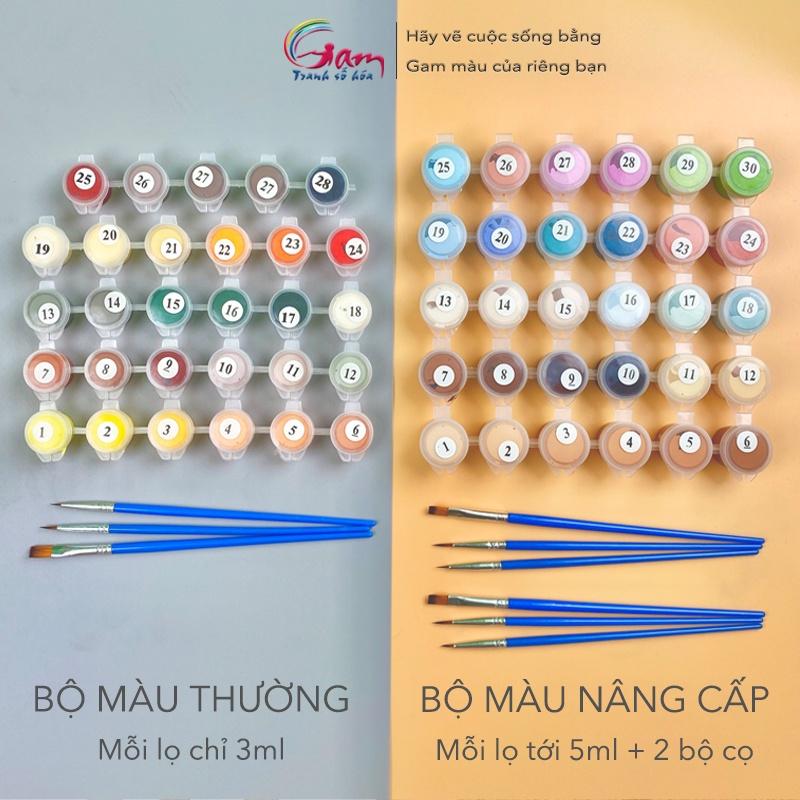 Tranh Số Hoá Hoa Tulip GAM Tự Tô Màu Mẫu Mới Nâng Cấp Lọ Màu To 5ml HL4631