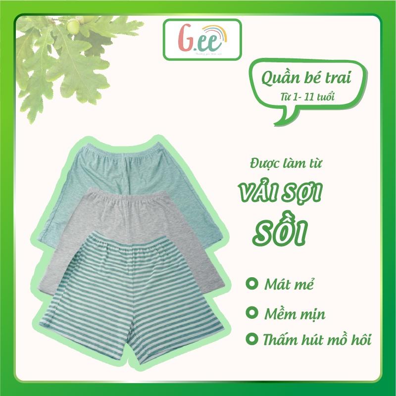 Quần Đùi Bé Trai Quần Thun Cộc Mặc Nhà Trẻ Em Vải Gỗ Sồi Mềm Mịn, Co Giãn, Thấm Hút, Có Size Đại
