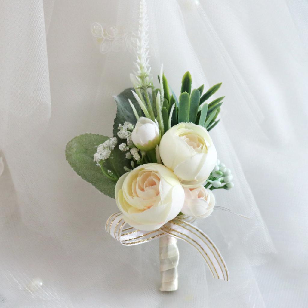 Artificial Flower Bud Boutonniere Wedding Party Groom /Best Man /Bride Maid