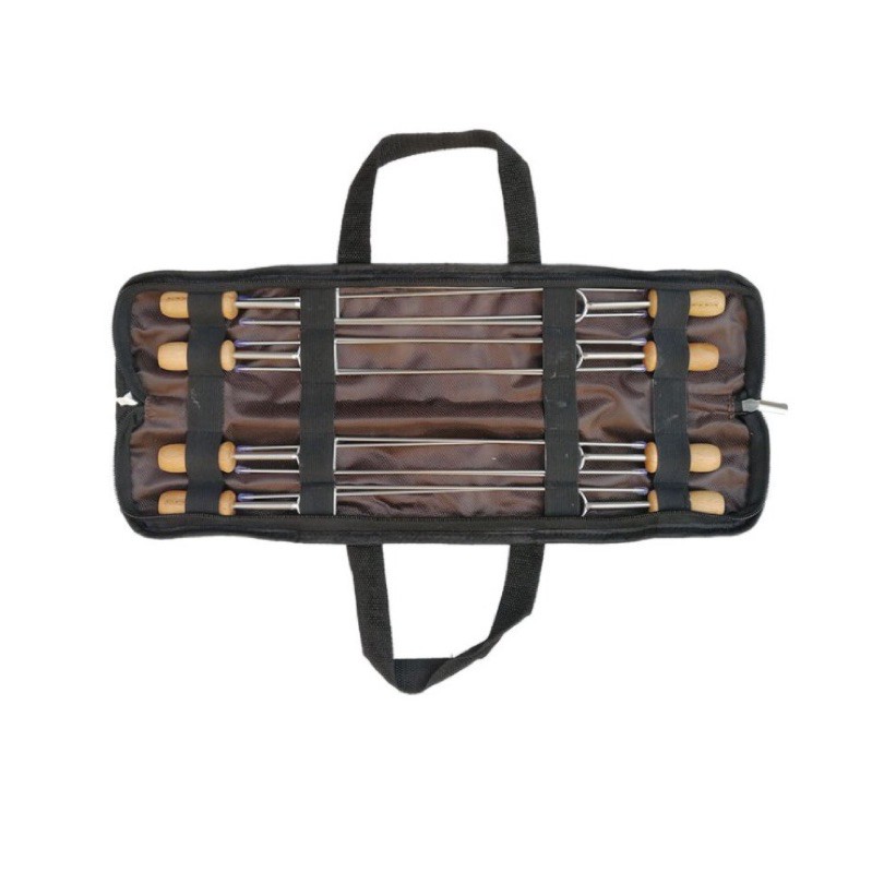 Hình ảnh Đồ cắm trại bộ 8 xiên nướng BBQ campingmoon campoutvn dùng với bếp than hoa inox du lịch dã ngoại sang trọng glamping A186