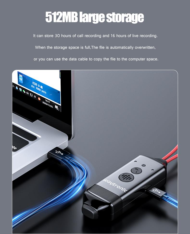 Tai nghe ghi âm cuộc gọi trên điện thoại di động Tai nghe ghi âm Bluetooth Tai nghe theo dõi cuộc gọi thoại Tai nghe ghi âm Chức năng bút Màu sắc tai nghe: WT-RS1-RED
