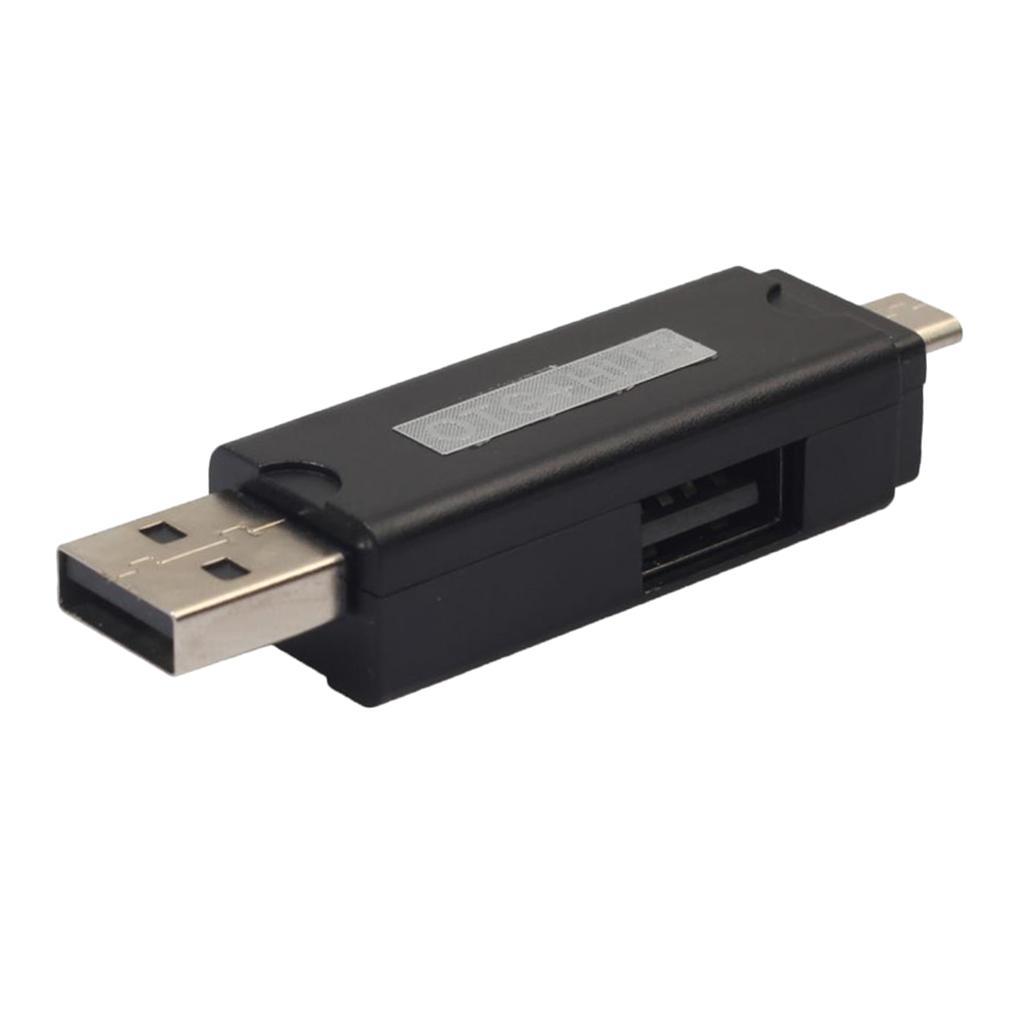 Micro USB OTG HUB Adapter TF Card Reader for Smartphone and Tablet black