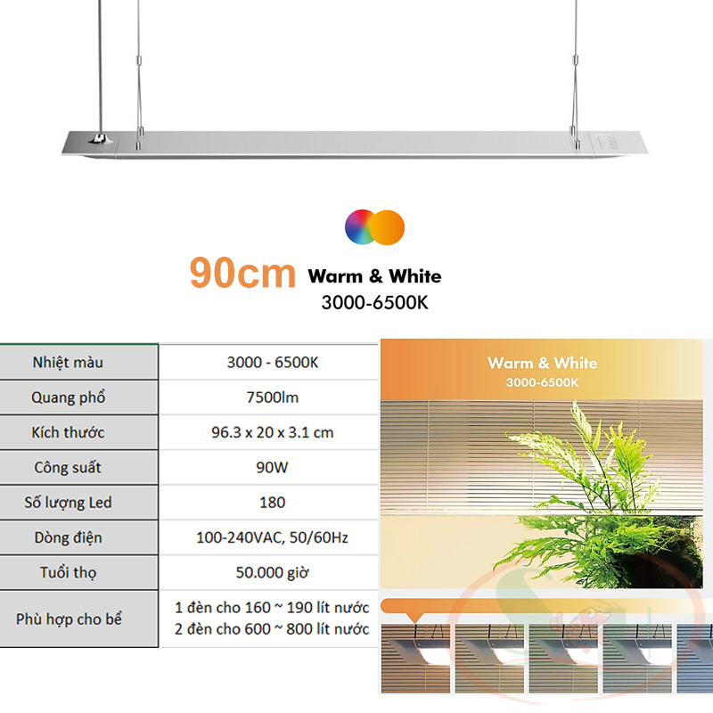 Đèn led ONF Flat One 60, 90 cm quang phổ trồng cây bể thủy sinh cá tép