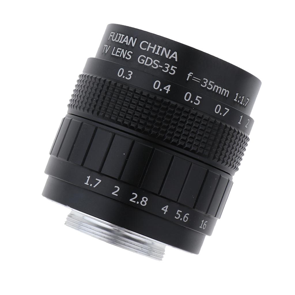 35mm f/1.7 C Mount TV Lens for Mirrorless Camera, Manual Focusing Fixed